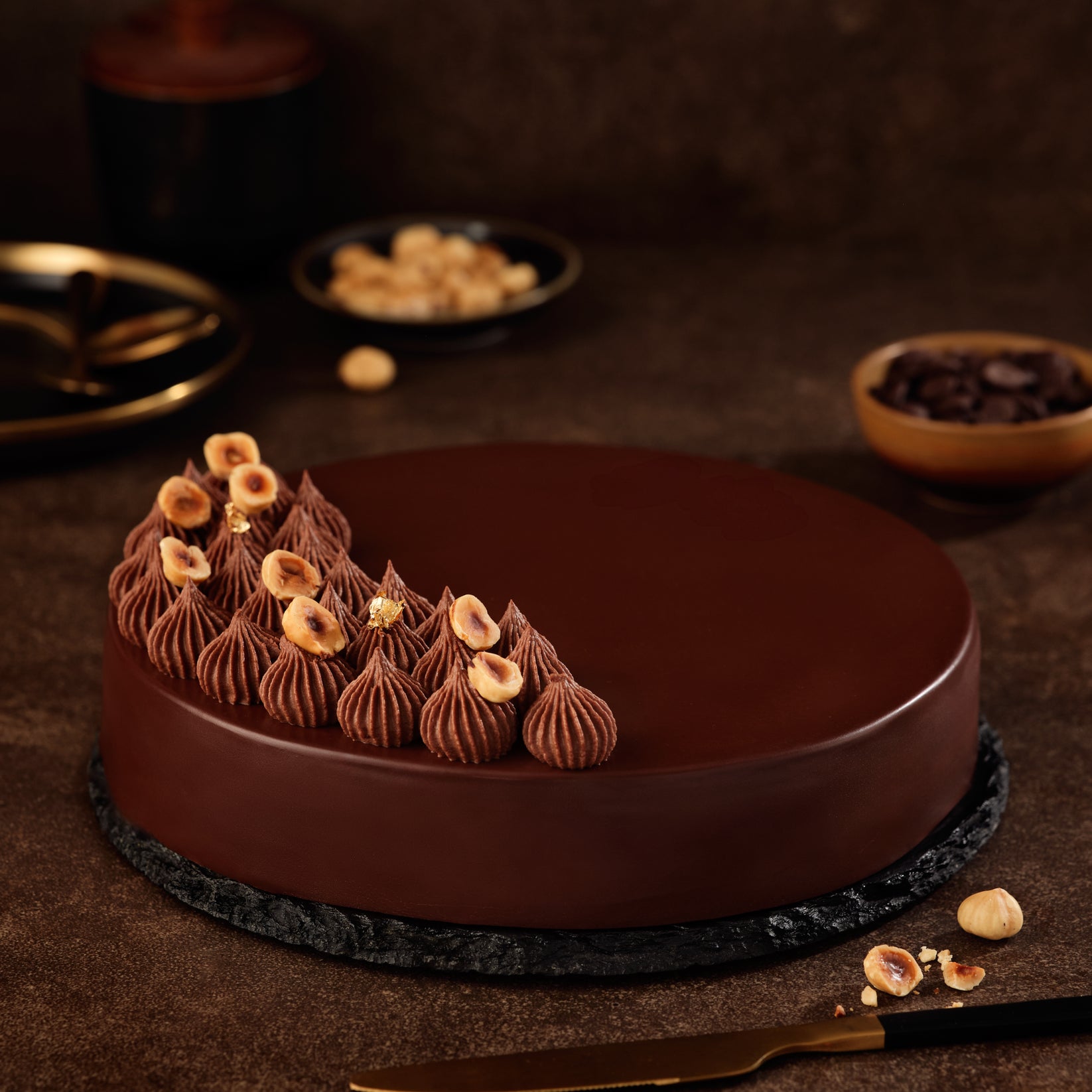 Hazelnut Chocolate Truffle Cake
