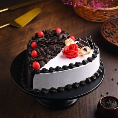 Black Forest Heart Cake 